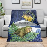 Kakapo New Zealand Personalised Blanket Kowhai Flower Silver Fern Maori Pattern LT22 - Polynesian Pride