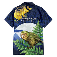 Kakapo New Zealand Personalised Family Matching Off The Shoulder Long Sleeve Dress and Hawaiian Shirt Kowhai Flower Silver Fern Maori Pattern LT22 - Polynesian Pride
