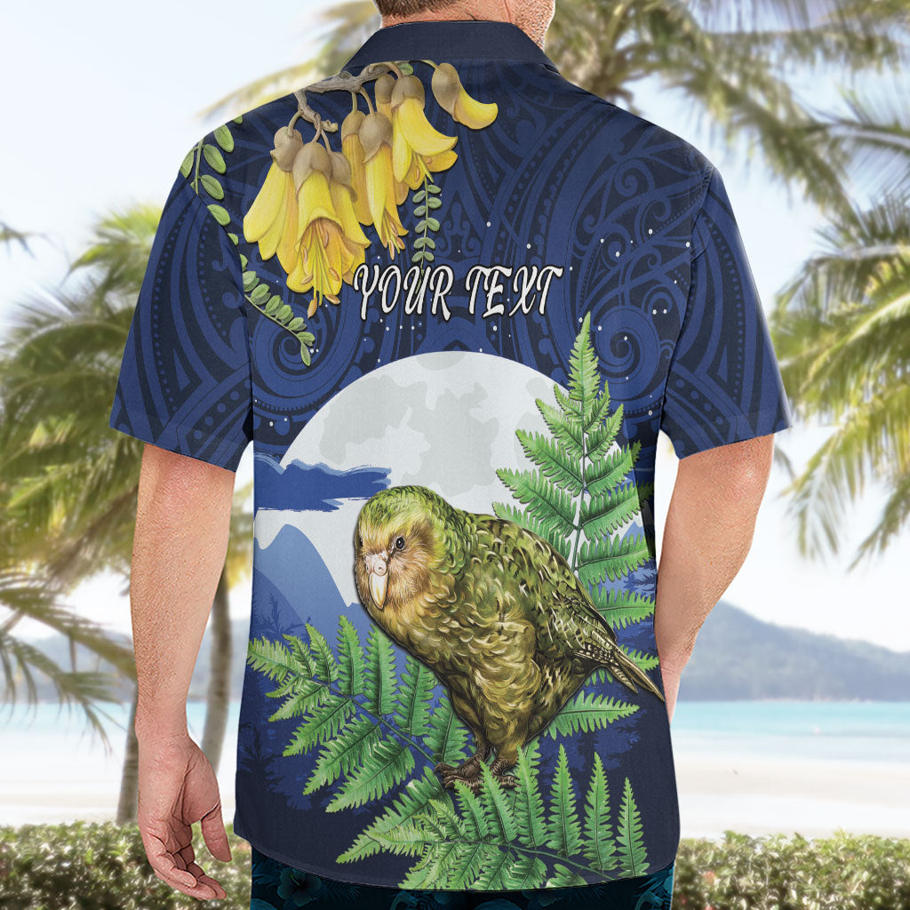 Kakapo New Zealand Personalised Hawaiian Shirt Kowhai Flower Silver Fern Maori Pattern LT22 - Polynesian Pride