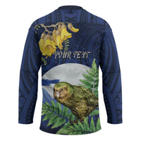 Kakapo New Zealand Personalised Hockey Jersey Kowhai Flower Silver Fern Maori Pattern LT22 - Polynesian Pride