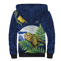 Kakapo New Zealand Personalised Sherpa Hoodie Kowhai Flower Silver Fern Maori Pattern LT22 - Polynesian Pride