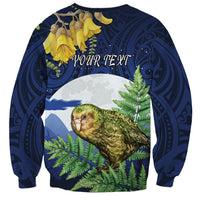 Kakapo New Zealand Personalised Sweatshirt Kowhai Flower Silver Fern Maori Pattern LT22 - Polynesian Pride