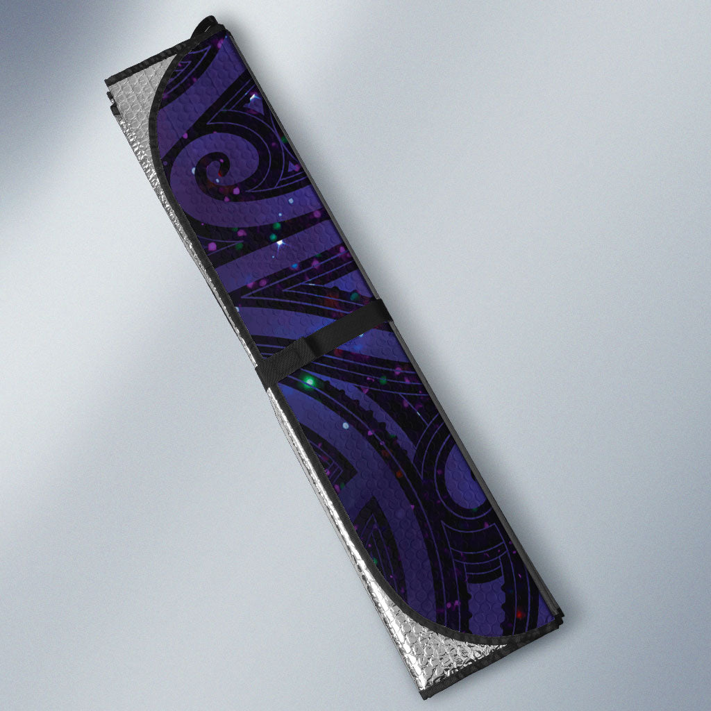 New Zealand Tui Bird Matariki Auto Sun Shade Kowhai Flower Silver Fern Galaxy Maori Pattern LT22 - Polynesian Pride