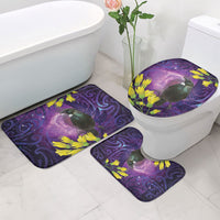 New Zealand Tui Bird Matariki Bathroom Set Kowhai Flower Silver Fern Galaxy Maori Pattern