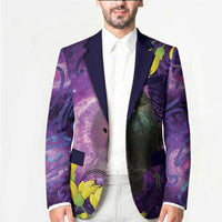 New Zealand Tui Bird Matariki Blazer Kowhai Flower Silver Fern Galaxy Maori Pattern