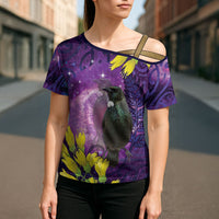 New Zealand Tui Bird Matariki Cross Shoulder Shirt Kowhai Flower Silver Fern Galaxy Maori Pattern LT22 - Polynesian Pride