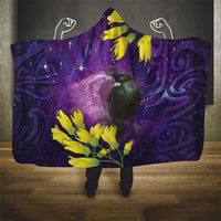 New Zealand Tui Bird Matariki Hooded Blanket Kowhai Flower Silver Fern Galaxy Maori Pattern LT22 - Polynesian Pride