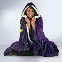 New Zealand Tui Bird Matariki Hooded Blanket Kowhai Flower Silver Fern Galaxy Maori Pattern LT22 - Polynesian Pride