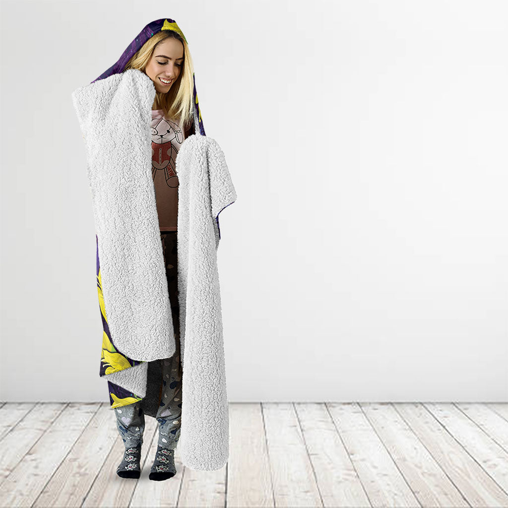 New Zealand Tui Bird Matariki Hooded Blanket Kowhai Flower Silver Fern Galaxy Maori Pattern LT22 - Polynesian Pride