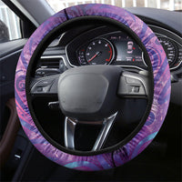 New Zealand Tui Bird Matariki Steering Wheel Cover Kowhai Flower Silver Fern Galaxy Maori Pattern LT22 - Polynesian Pride