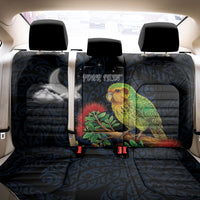 New Zealand Kakapo Matariki Personalised Back Car Seat Cover Pohutukawa Flower Galaxy Maori Pattern LT22 - Polynesian Pride