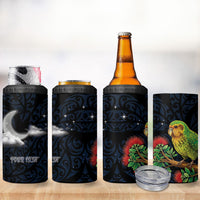 New Zealand Kakapo Matariki Personalised 4 in 1 Can Cooler Tumbler Pohutukawa Flower Galaxy Maori Pattern LT22 - Polynesian Pride