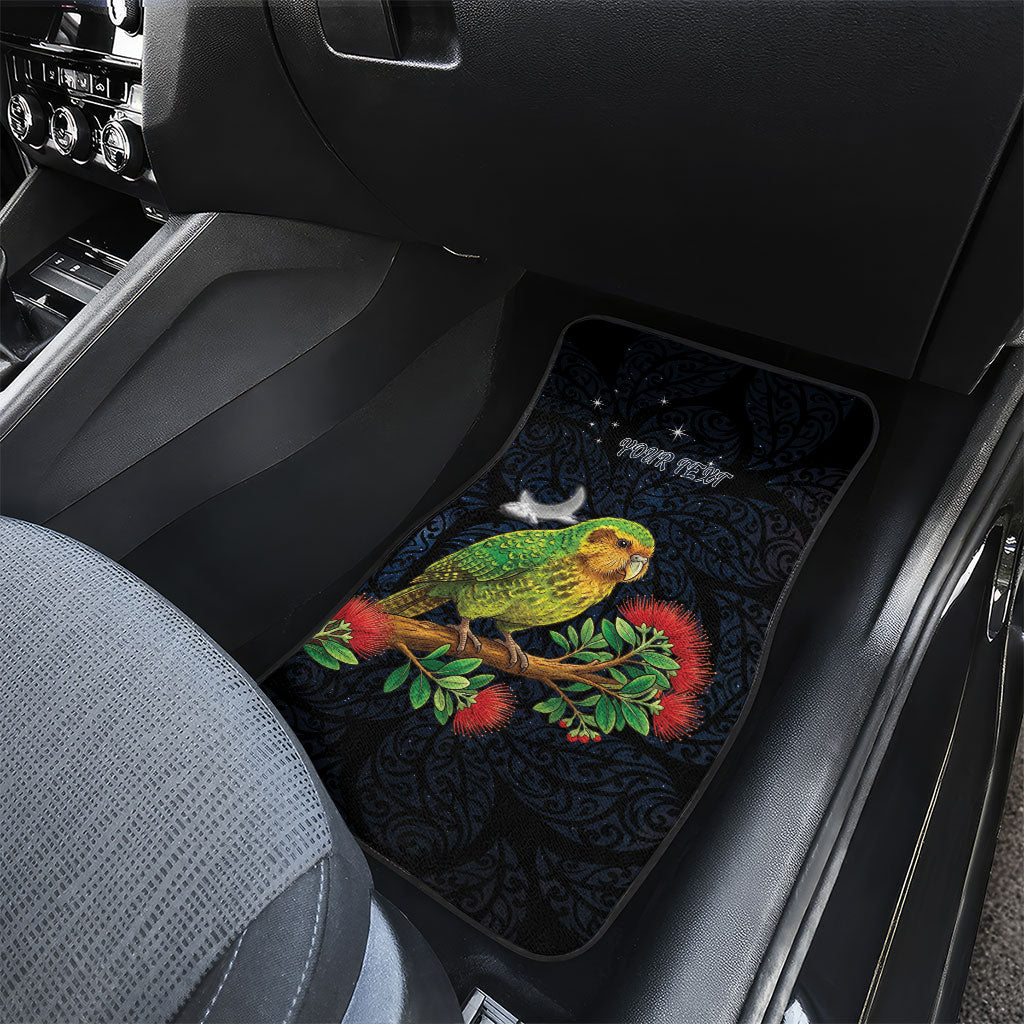 New Zealand Kakapo Matariki Personalised Car Mats Pohutukawa Flower Galaxy Maori Pattern