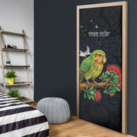 New Zealand Kakapo Matariki Personalised Door Cover Pohutukawa Flower Galaxy Maori Pattern LT22 - Polynesian Pride