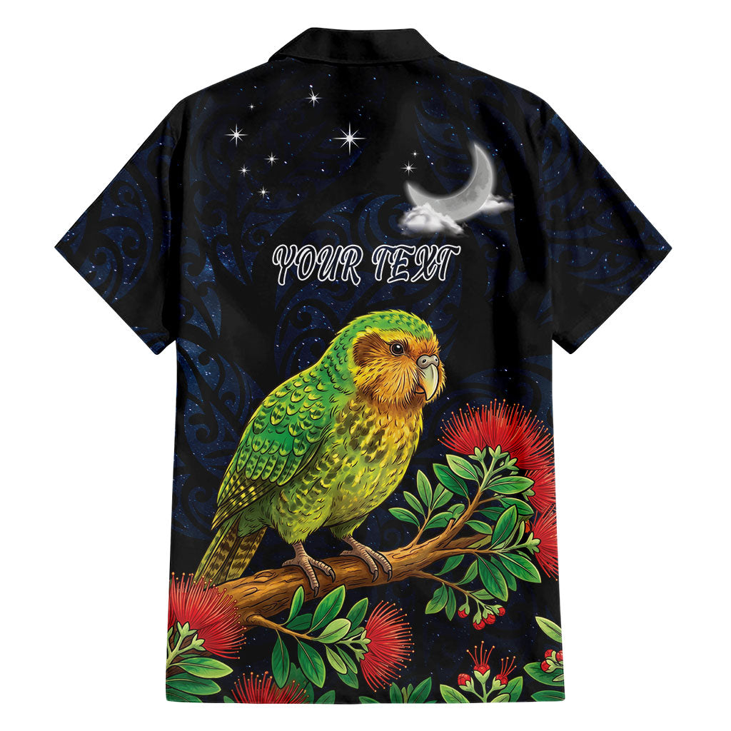 New Zealand Kakapo Matariki Personalised Family Matching Long Sleeve Bodycon Dress and Hawaiian Shirt Pohutukawa Flower Galaxy Maori Pattern LT22 - Polynesian Pride