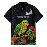 New Zealand Kakapo Matariki Personalised Family Matching Summer Maxi Dress and Hawaiian Shirt Pohutukawa Flower Galaxy Maori Pattern LT22 - Polynesian Pride