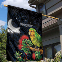New Zealand Kakapo Matariki Personalised Garden Flag Pohutukawa Flower Galaxy Maori Pattern