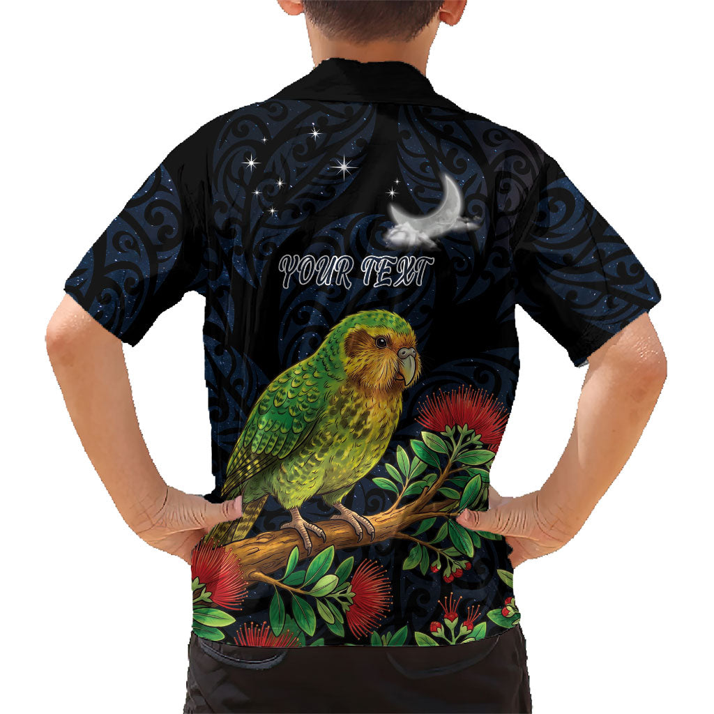 New Zealand Kakapo Matariki Personalised Hawaiian Shirt Pohutukawa Flower Galaxy Maori Pattern LT22 - Polynesian Pride