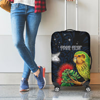 New Zealand Kakapo Matariki Personalised Luggage Cover Pohutukawa Flower Galaxy Maori Pattern LT22 - Polynesian Pride