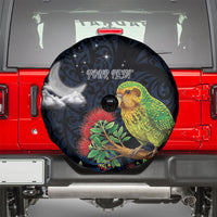 New Zealand Kakapo Matariki Personalised Spare Tire Cover Pohutukawa Flower Galaxy Maori Pattern LT22 - Polynesian Pride