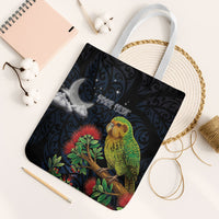 New Zealand Kakapo Matariki Personalised Tote Bag Pohutukawa Flower Galaxy Maori Pattern