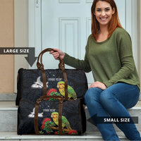 New Zealand Kakapo Matariki Personalised Travel Bag Pohutukawa Flower Galaxy Maori Pattern LT22 - Polynesian Pride
