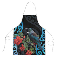 Tui Bird Kakabeak New Zealand Apron Clianthus Galaxy Maori Koru Pattern LT22 Blue - Polynesian Pride