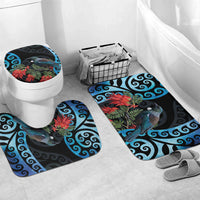 Tui Bird Kakabeak New Zealand Bathroom Set Clianthus Galaxy Maori Koru Pattern