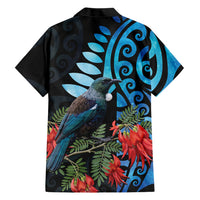 Tui Bird Kakabeak New Zealand Family Matching Long Sleeve Bodycon Dress and Hawaiian Shirt Clianthus Galaxy Maori Koru Pattern LT22 - Polynesian Pride