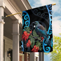Tui Bird Kakabeak New Zealand Garden Flag Clianthus Galaxy Maori Koru Pattern