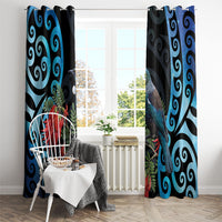 Tui Bird Kakabeak New Zealand Window Curtain Clianthus Galaxy Maori Koru Pattern