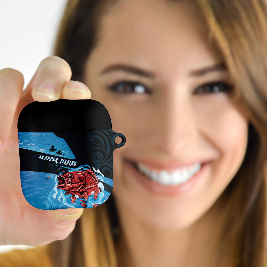 Snapper Fishing New Zealand AirPods Case Tamure Fish Hook Maori Pattern