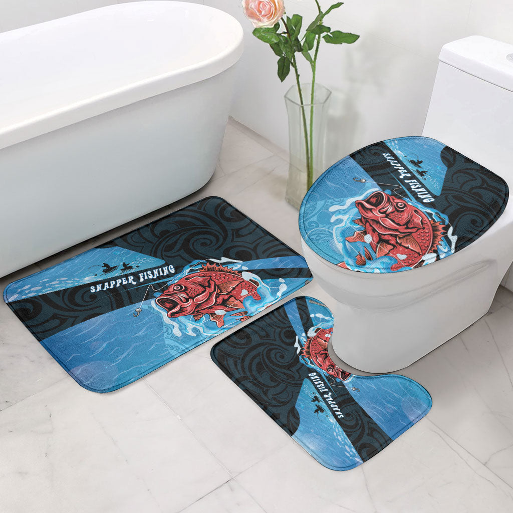 Snapper Fishing New Zealand Bathroom Set Tamure Fish Hook Maori Pattern