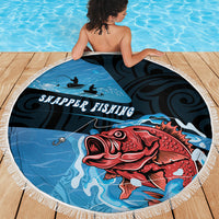 Snapper Fishing New Zealand Beach Blanket Tamure Fish Hook Maori Pattern
