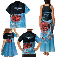 Personalised Snapper Fishing New Zealand Family Matching Tank Maxi Dress and Hawaiian Shirt Tamure Fish Hook Maori Pattern LT22 - Polynesian Pride
