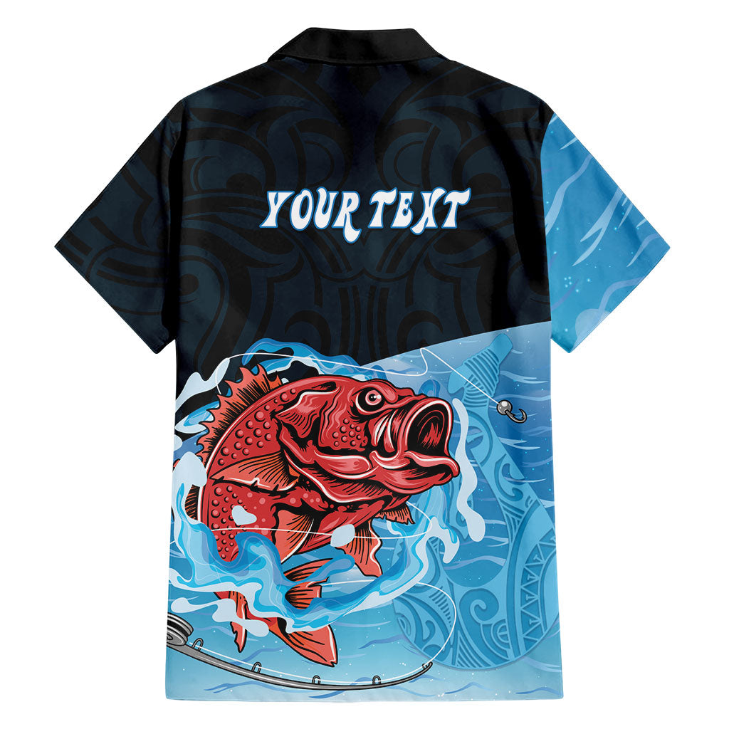 Personalised Snapper Fishing New Zealand Family Matching Tank Maxi Dress and Hawaiian Shirt Tamure Fish Hook Maori Pattern LT22 - Polynesian Pride