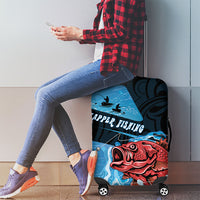 Snapper Fishing New Zealand Luggage Cover Tamure Fish Hook Maori Pattern