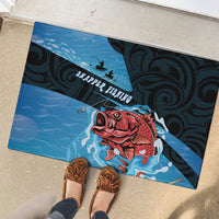 Snapper Fishing New Zealand Rubber Doormat Tamure Fish Hook Maori Pattern
