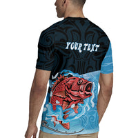 Personalised Snapper Fishing New Zealand Rugby Jersey Tamure Fish Hook Maori Pattern