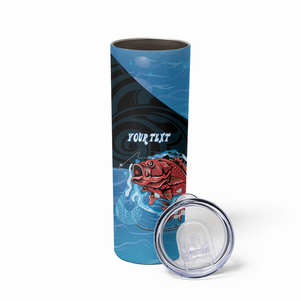 Personalised Snapper Fishing New Zealand Skinny Tumbler Tamure Fish Hook Maori Pattern LT22 - Polynesian Pride