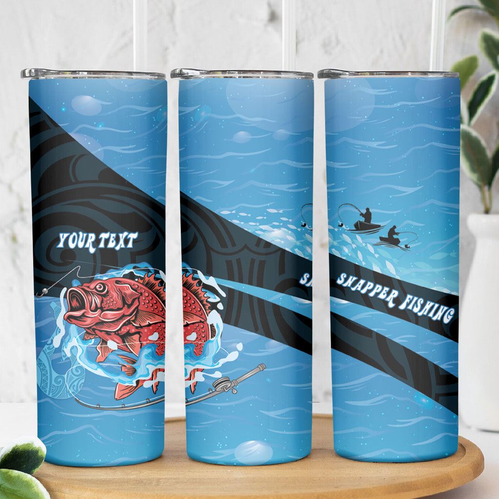 Personalised Snapper Fishing New Zealand Skinny Tumbler Tamure Fish Hook Maori Pattern LT22 - Polynesian Pride