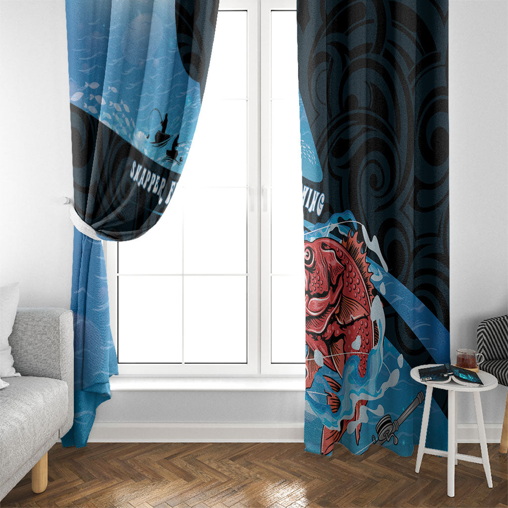 Snapper Fishing New Zealand Window Curtain Tamure Fish Hook Maori Pattern