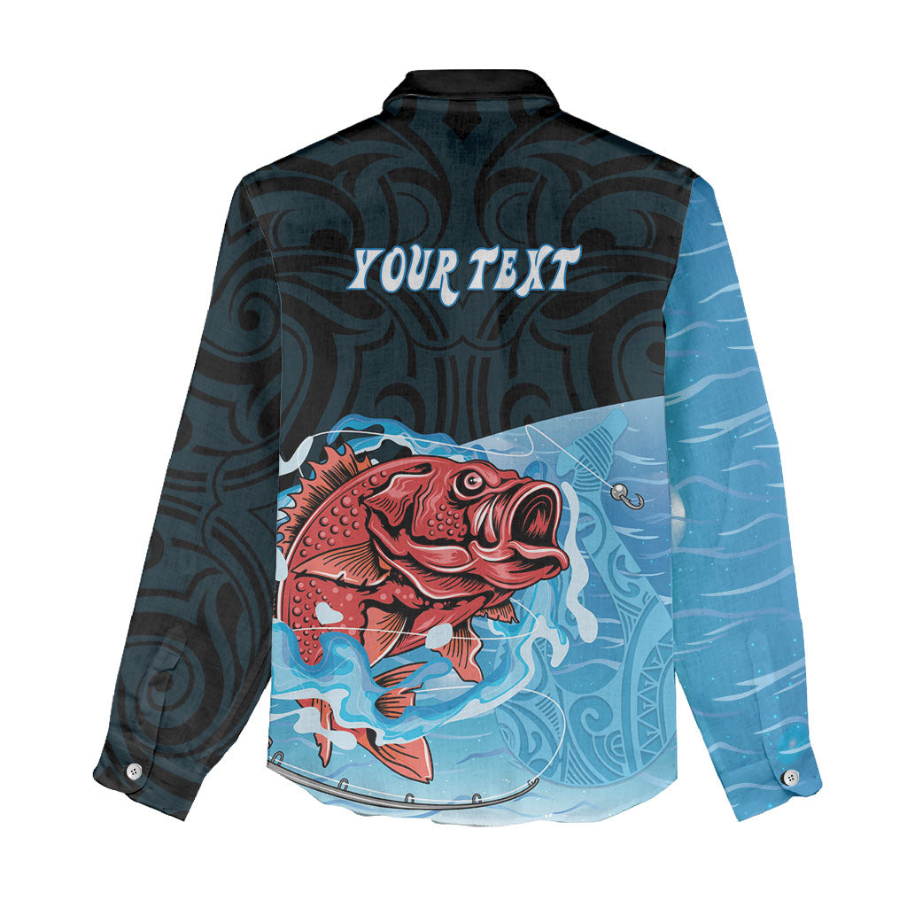 Personalised Snapper Fishing New Zealand Women Casual Shirt Tamure Fish Hook Maori Pattern LT22 - Polynesian Pride