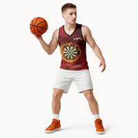 Personalised Darts New Zealand Basketball Jersey Silver Fern Red Color