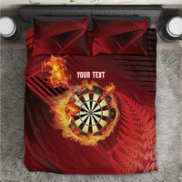 Personalised Darts New Zealand Bedding Set Silver Fern Red Color