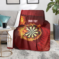 Personalised Darts New Zealand Blanket Silver Fern Red Color