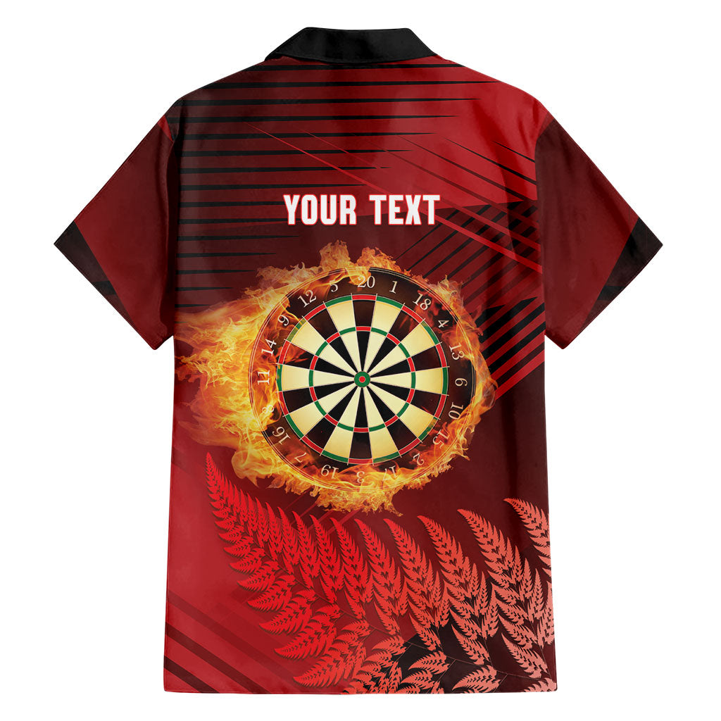Personalised Darts New Zealand Family Matching Off Shoulder Maxi Dress and Hawaiian Shirt Silver Fern Red Color LT22 - Polynesian Pride