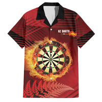 Personalised Darts New Zealand Family Matching Summer Maxi Dress and Hawaiian Shirt Silver Fern Red Color LT22 Dad's Shirt - Short Sleeve Red - Polynesian Pride
