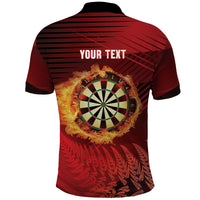 Personalised Darts New Zealand Polo Shirt Silver Fern Red Color