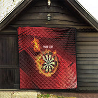 Personalised Darts New Zealand Quilt Silver Fern Red Color